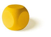 Foam pit dice, PU NEON YELLOW skin coating 185x185x185mm