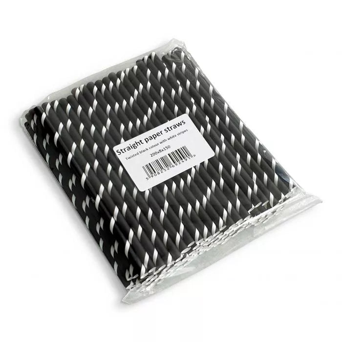 Paper Straws Twisted 200x8mm -box (3150pcs)